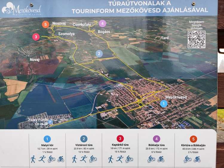 Mezőkövesd kiránduló útvonalai
